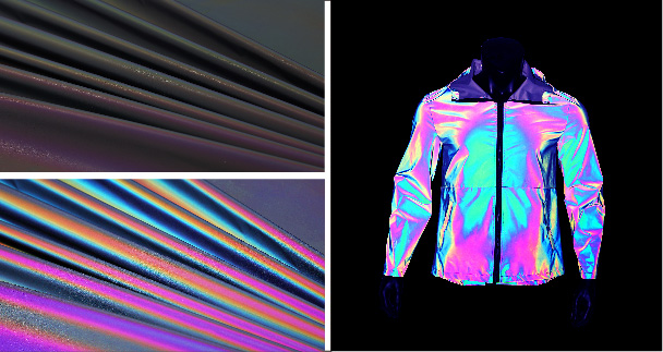 Rainbow reflective fabric