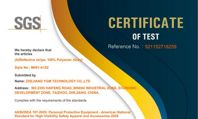 ANSI107 Certificate