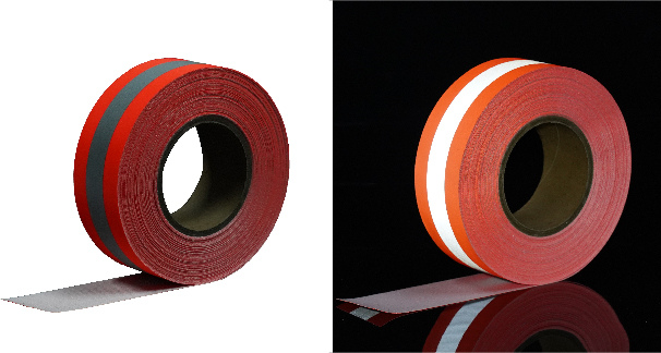 11.Red-Silver-Red Permanent FR Warning Reflective Tape