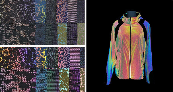 6. Rainbow Reflective Print Textile