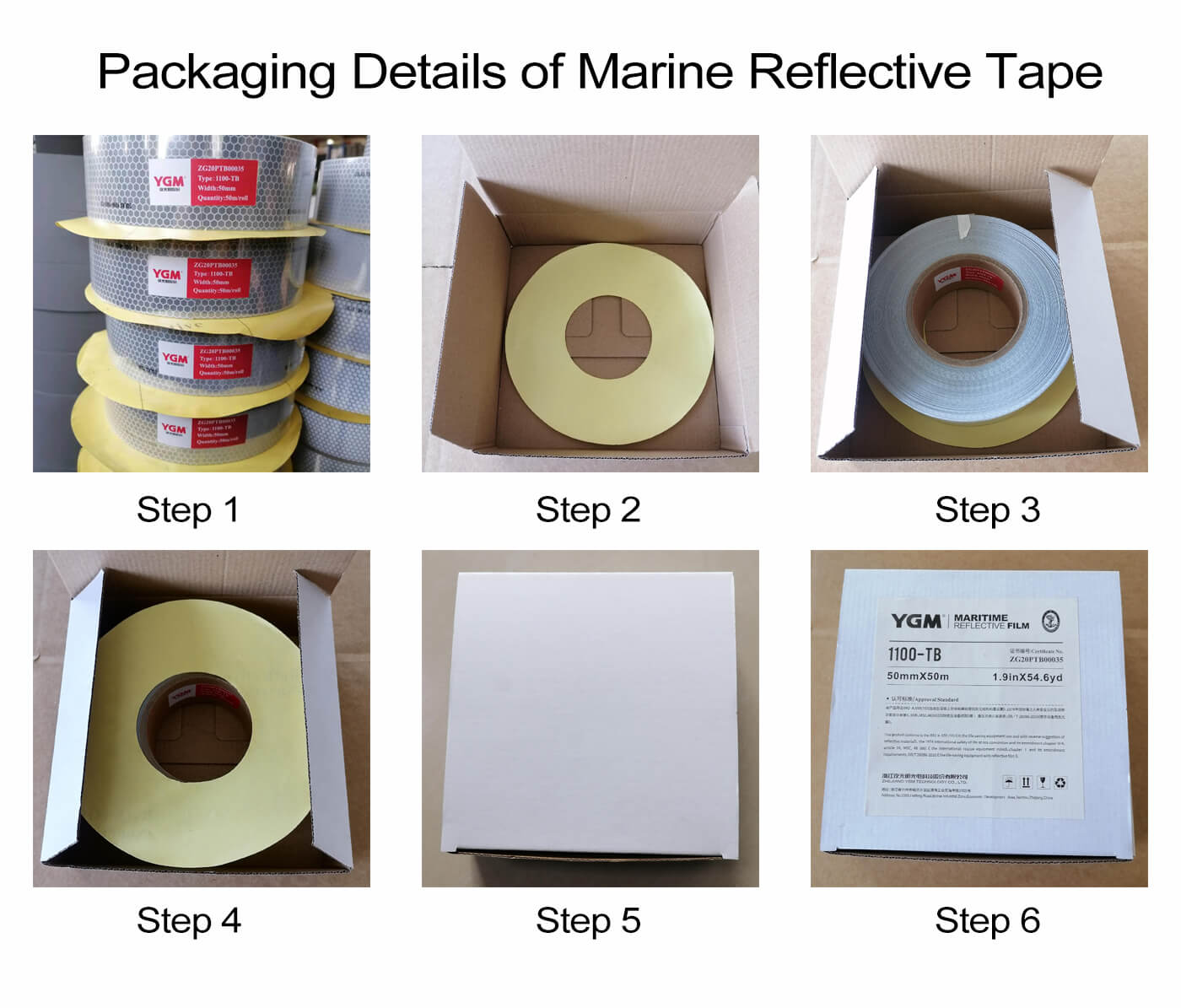 Packing of marine reflective tape