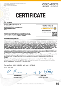 YGM System Certification OEKO-TEX100